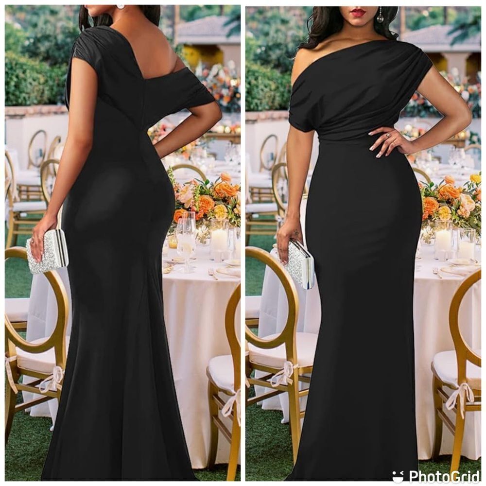 Elegant Sleeveless Off Shoulder Bodycon Long Formal Party Evening Dress